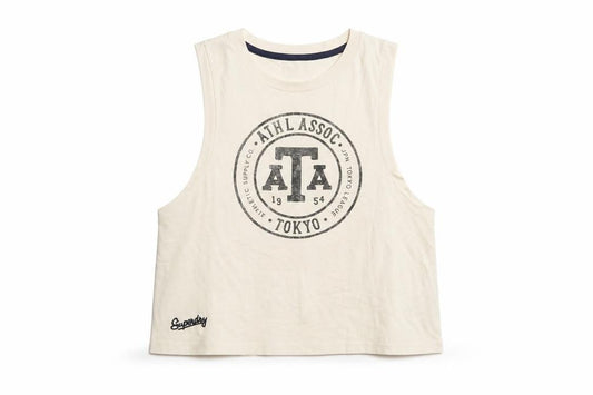 Womens UK Size 10 Superdry Beige Cotton Tank