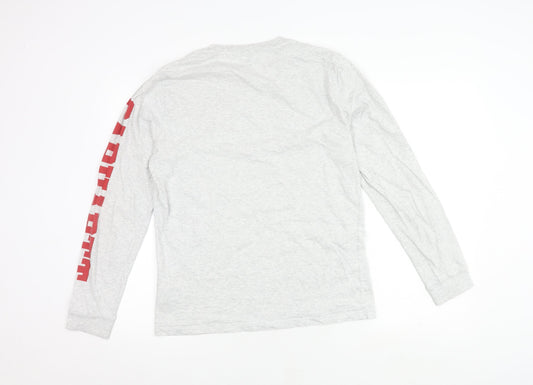 Carhartt Men's Grey Long Sleeve Cotton T-Shirt M