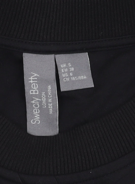 Sweaty Betty Women's Black Cotton T-Shirt, Size S