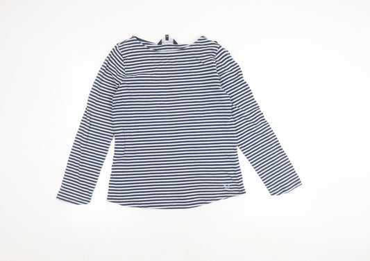 Crew Clothing Company Women's Blue Striped Long Sleeve Top