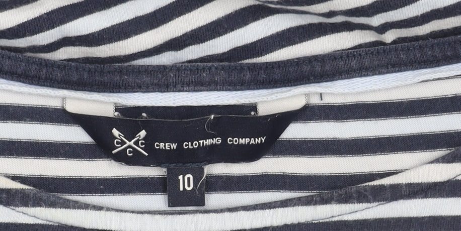 Crew Clothing Company Women's Blue Striped Long Sleeve Top
