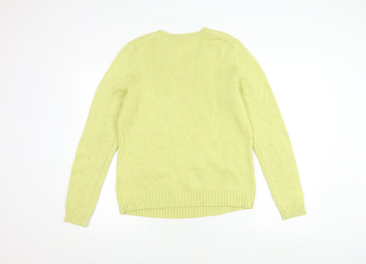 Gap Women's Green Cable-Knit Jumper, Size L, Crew Neck