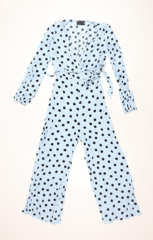 ASOS Women's Blue Polka Dot Jumpsuit Size 4