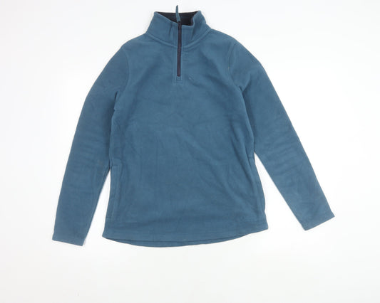 Weird Fish Women’s Blue Fleece Zip Sweatshirt, Size 10