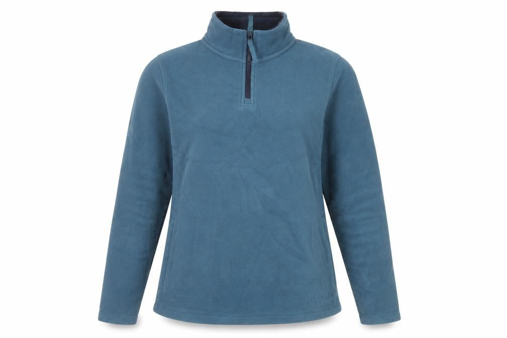 Womens UK 10 Regular Weird Fish Blue Henley Sweatshirt