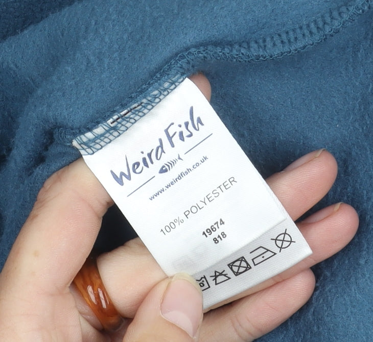 Weird Fish Women’s Blue Fleece Zip Sweatshirt, Size 10