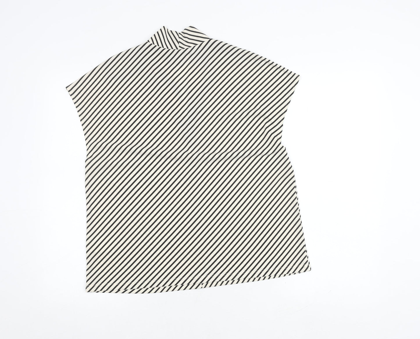 H&M Women's Black Collared Striped Top, Size 12