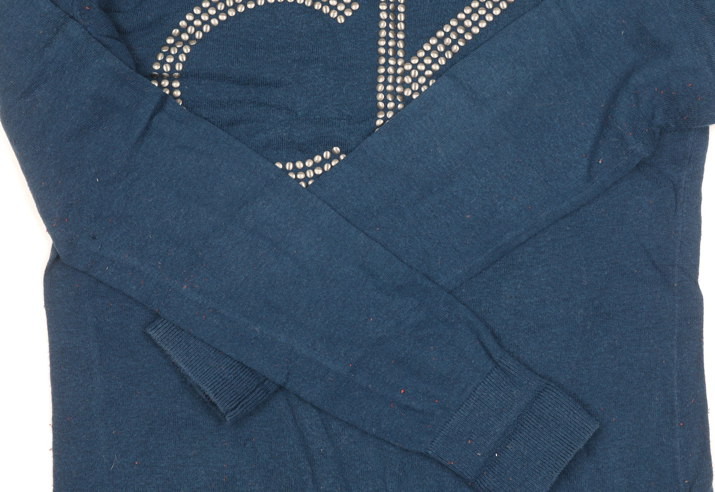 Calvin Klein Women's Blue Pullover Jumper, Size S, Logo Knit