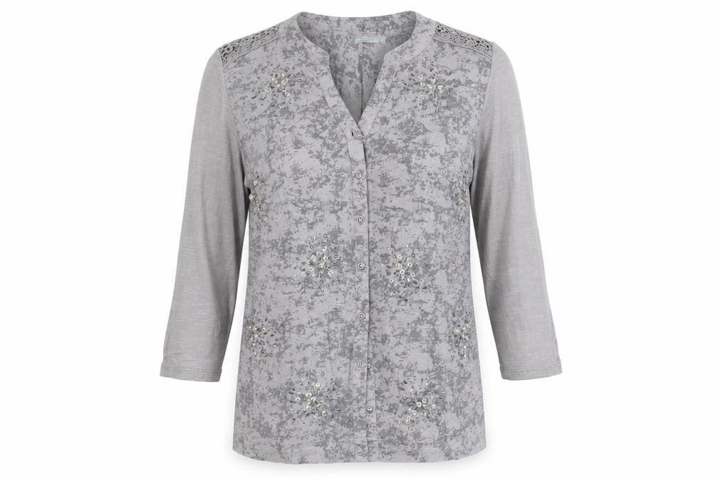 Marks and Spencer Women's Grey Button-Up Top Size 14