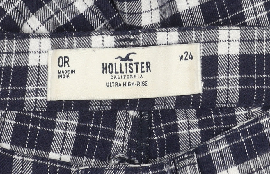 Hollister Women's Blue Plaid Trousers Size 24