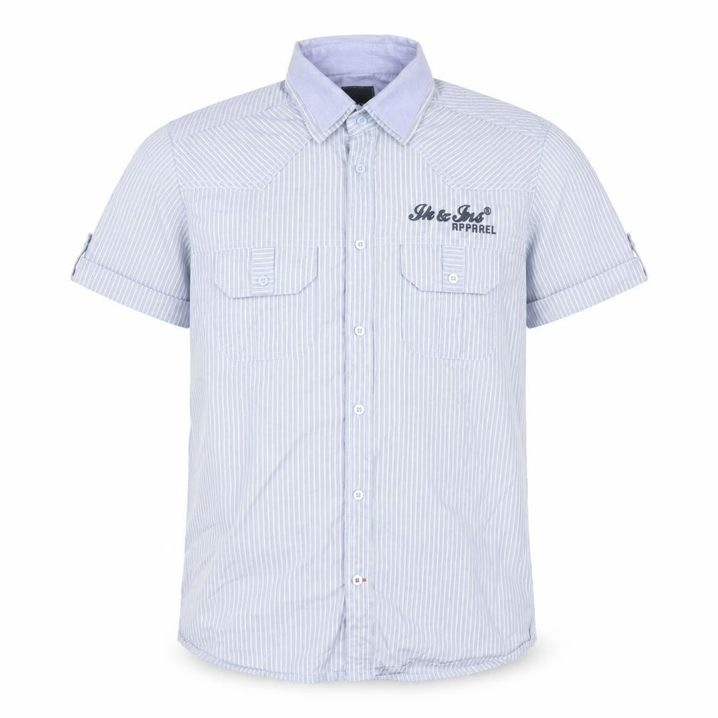 Jack & Jones Men's Blue Striped Short Sleeve Shirt M