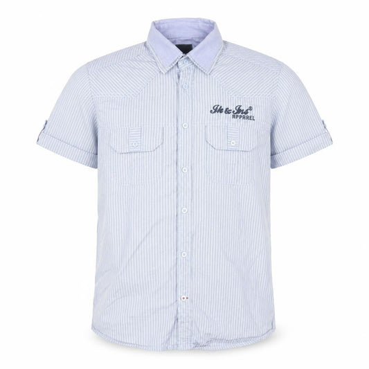 Jack & Jones Men's Blue Striped Short Sleeve Shirt M