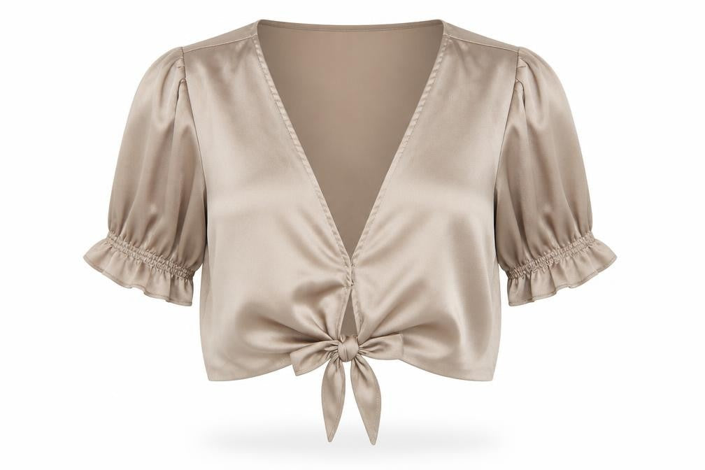 Womens UK Size S Abercrombie & Fitch Beige Polyester Blend Blouse