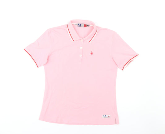Le Coq Sportif Women's Pink Polo Shirt XL