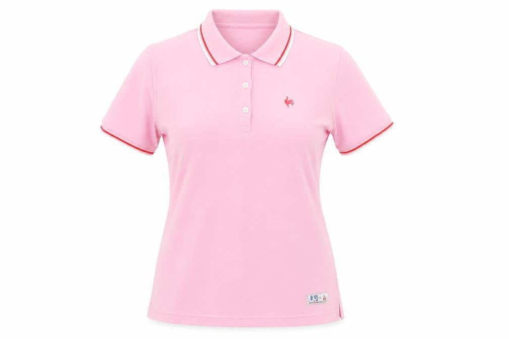 Womens UK Size XL le coq sportif Pink Cotton Blend Polo