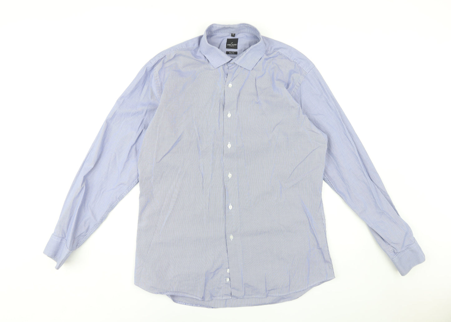 Daniel Hechter Men's Blue Slim Fit Dress Shirt 16.5