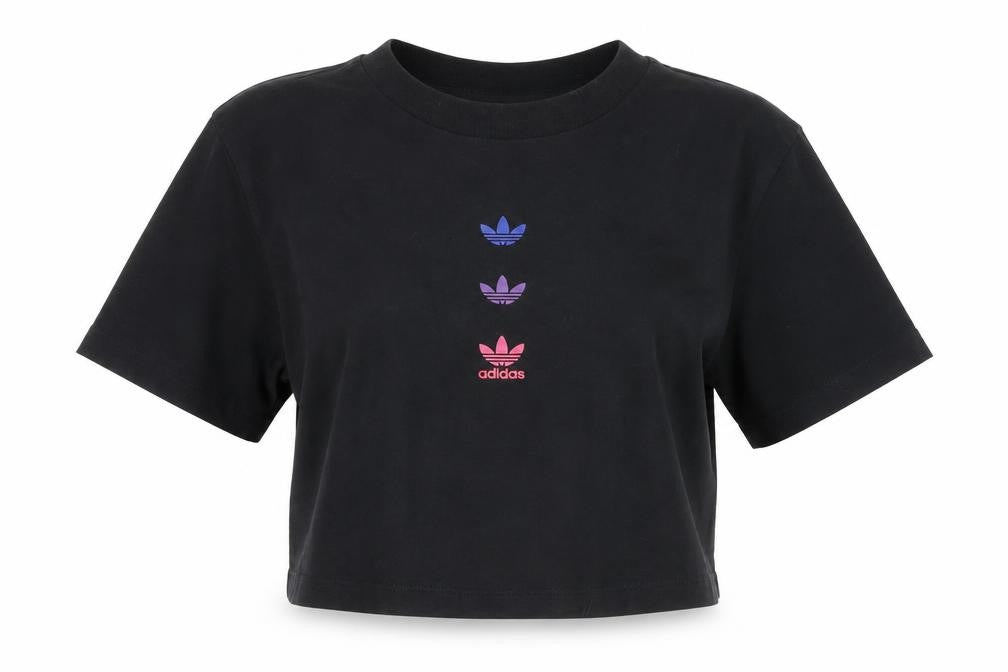Womens UK Size 6 adidas Black Cotton T-Shirt