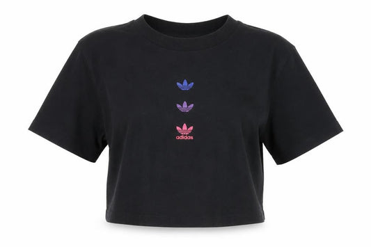 Womens UK Size 6 adidas Black Cotton T-Shirt