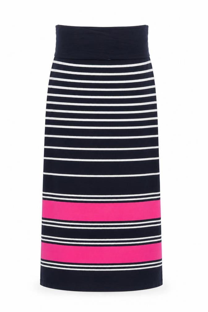 Crew Clothing Striped Midi Skirt Size 8