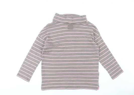 Joules Women's Grey Pink Striped Jumper Size 14