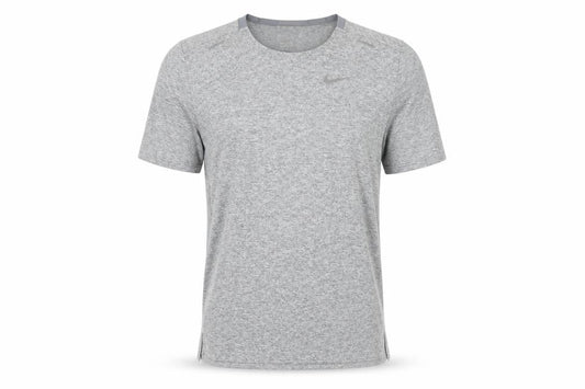 Nike Men's Grey Running T-Shirt, Size S, Breathable, Logo