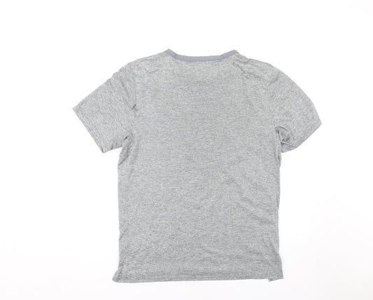 Nike Men's Grey Running T-Shirt, Size S, Breathable, Logo