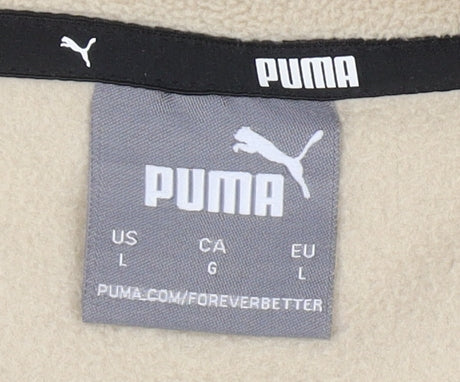 Puma Men's Beige Pullover Fleece L Size Sweatshirt