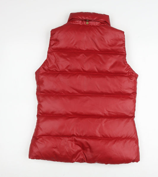 Joules Women's Red Waistcoat, Size 8, Lined, Zip Pockets