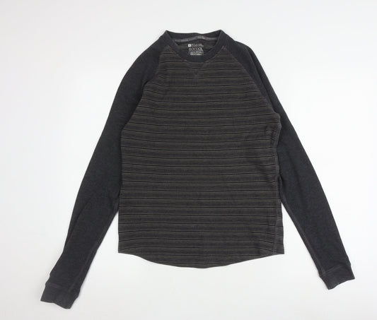 Mountain Warehouse Men's Grey Striped Long Sleeve Shirt