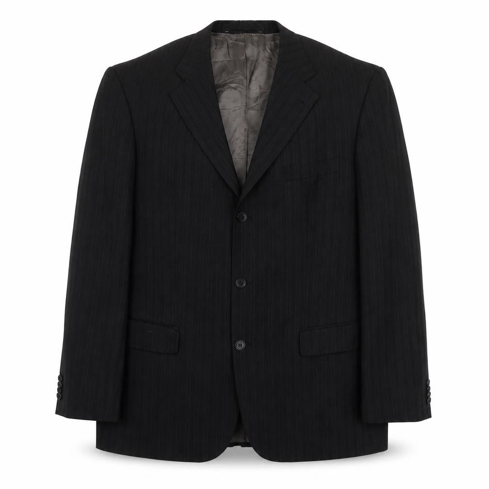 Feraud Men's Black Wool Striped Blazer Size 42