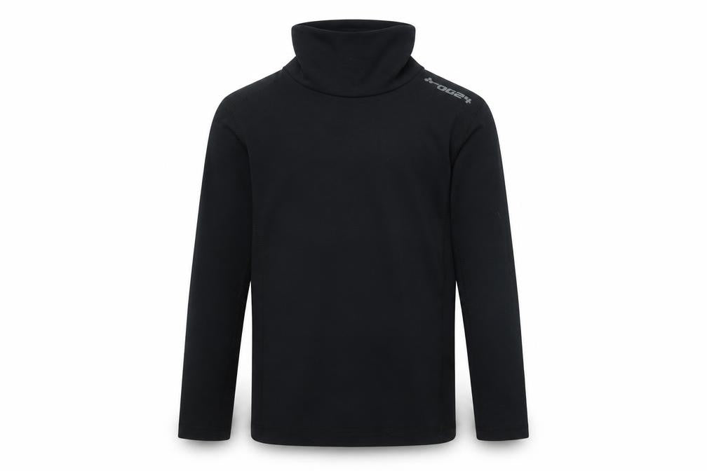 Front view of Technical TCZ-Cotton boys’ black mock neck pullover top 11-12 years