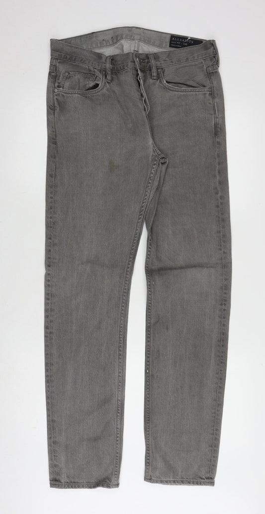 AllSaints Men's Grey Straight Jeans Size 32