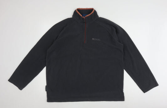 Mountain Warehouse Men's Black Fleece 1/4 Zip Sweatshirt L