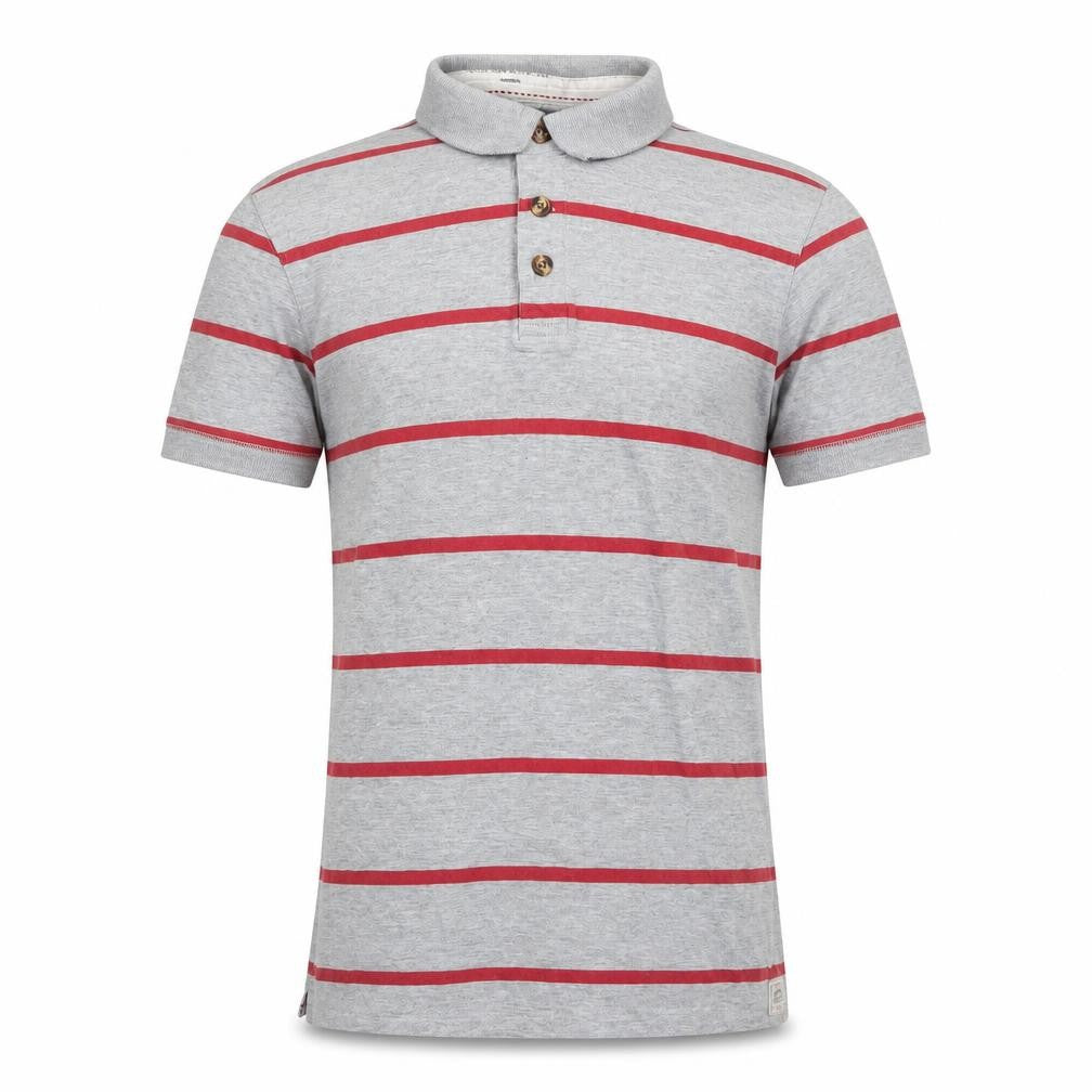 White Stuff Men's Grey Striped Polo S Classic