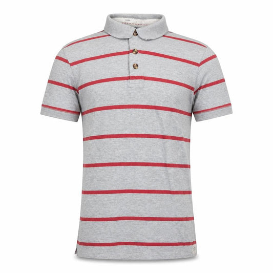White Stuff Men's Grey Striped Polo S Classic