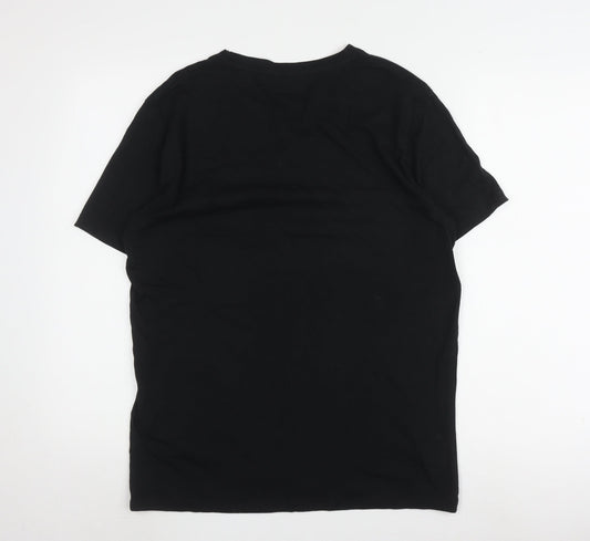 Jack & Jones Men's Black T-Shirt Large, Cotton, Regular Fit