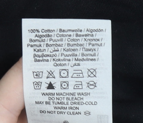 Jack & Jones Men's Black T-Shirt Large, Cotton, Regular Fit