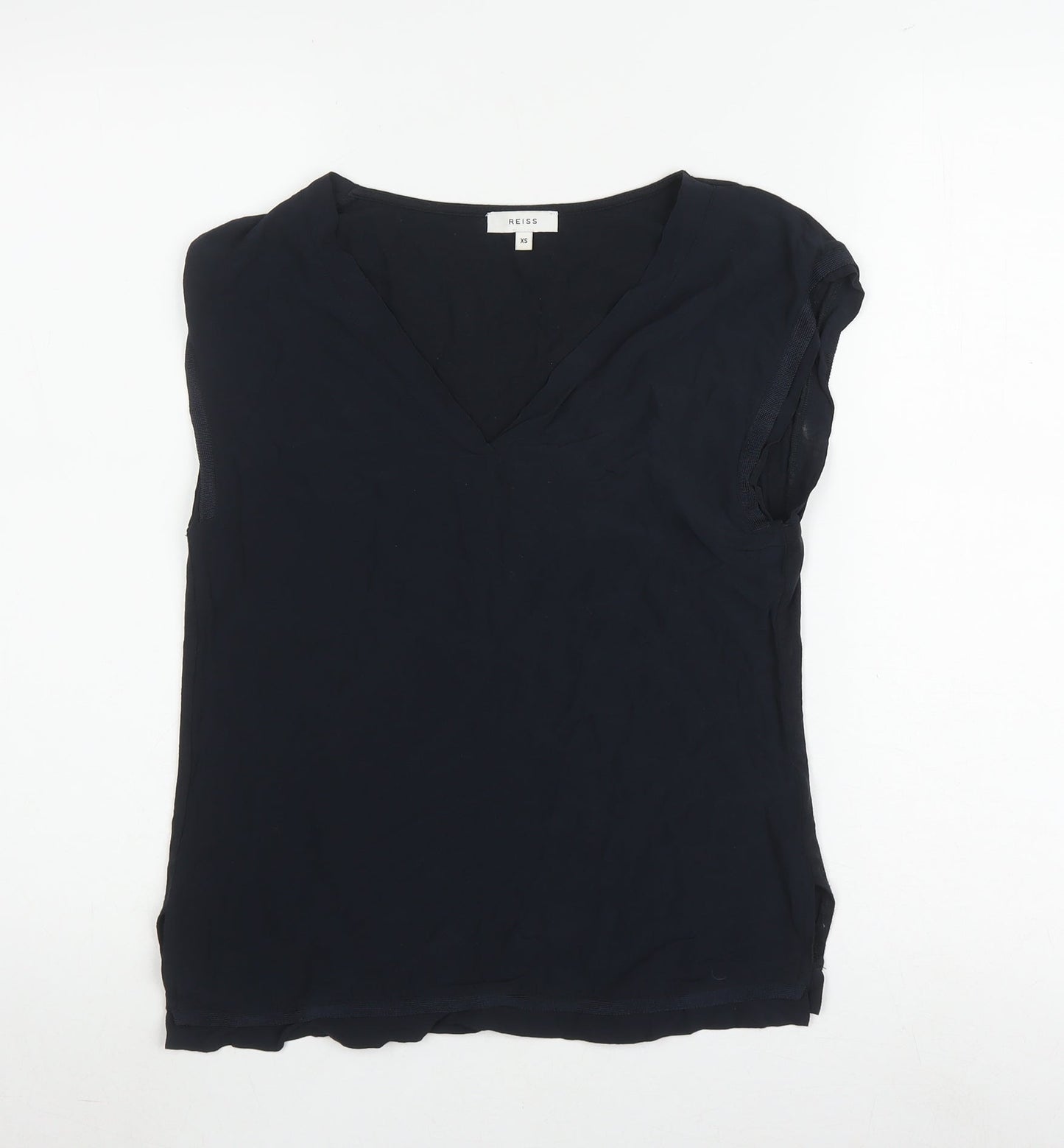 Reiss Womens Black Sleeveless Top XS V-Neck