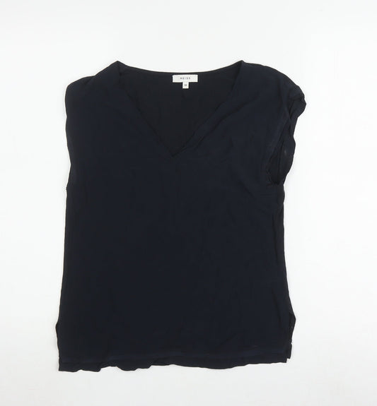 Reiss Womens Black Sleeveless Top XS V-Neck