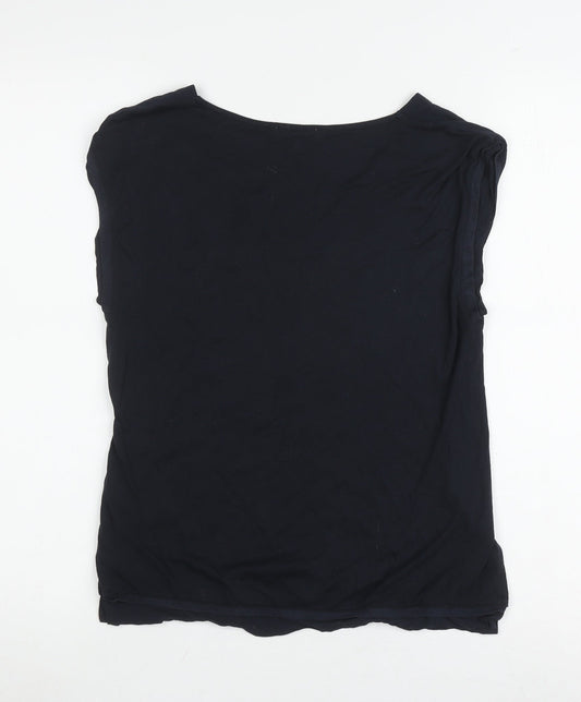 Reiss Womens Black Sleeveless Top XS V-Neck