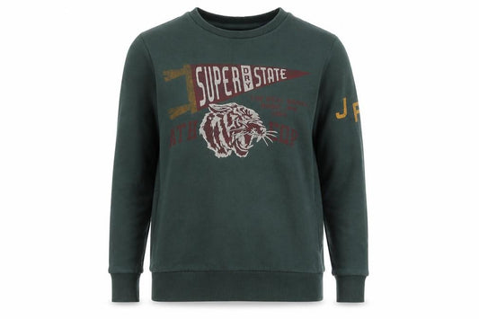 Womens UK 6 Regular Superdry Green Pullover Sweatshirt