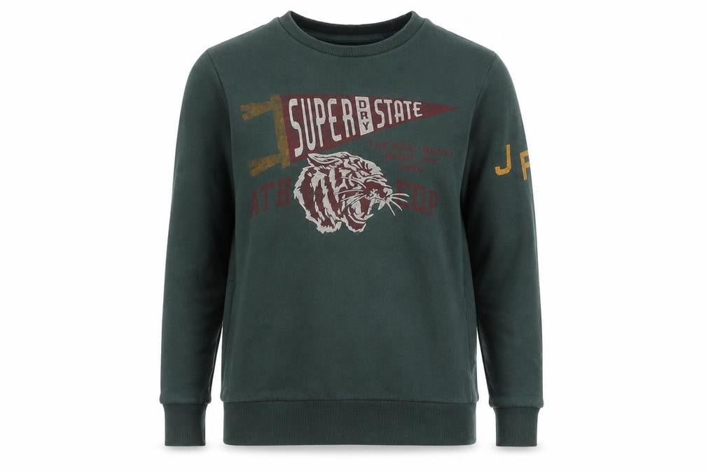 Womens UK 6 Regular Superdry Green Pullover Sweatshirt