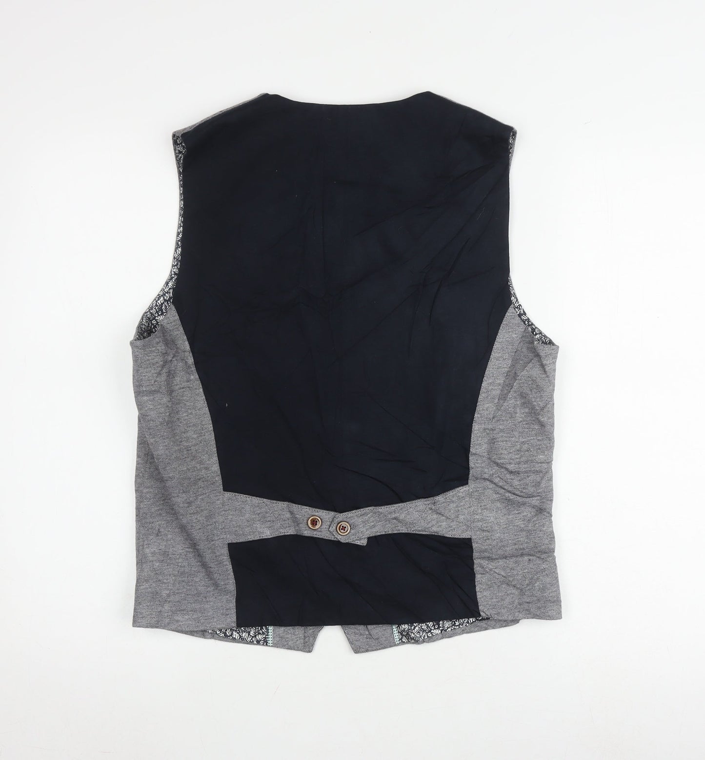 Ted Baker Men's Grey Waistcoat Size 4 Cotton Elegant