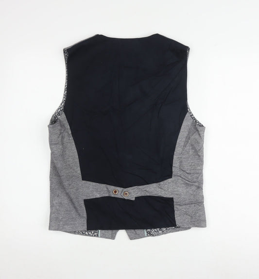 Ted Baker Men's Grey Waistcoat Size 4 Cotton Elegant
