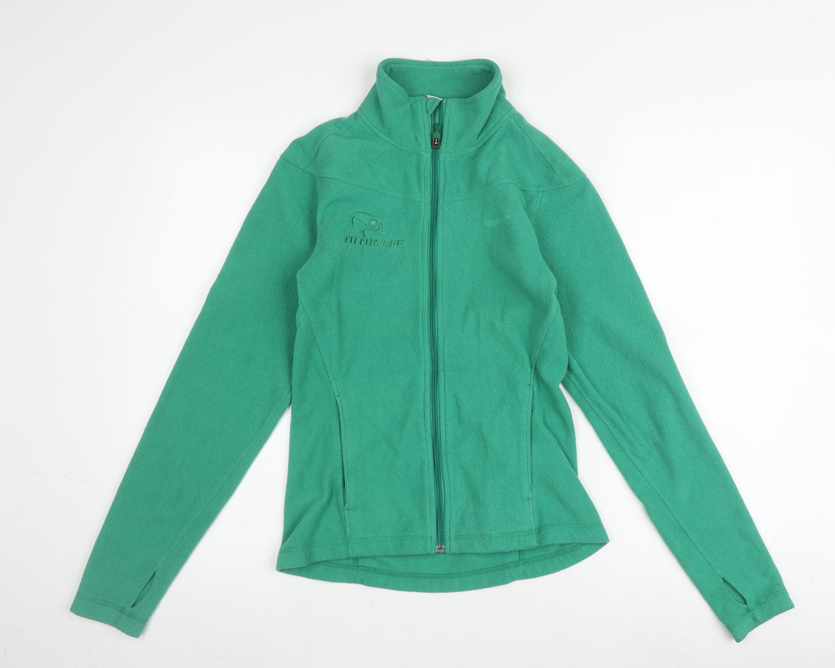 Additional front view of Nike Women's Green XS Fleece Jacket - Full Zip, Light