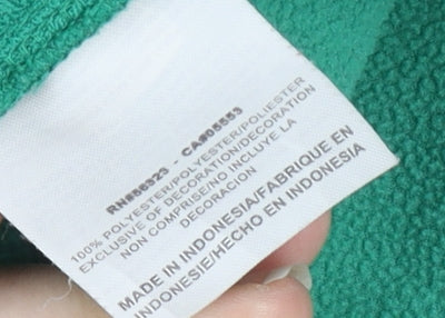Close-up detail of Nike Women's Green XS Fleece Jacket - Full Zip, Light