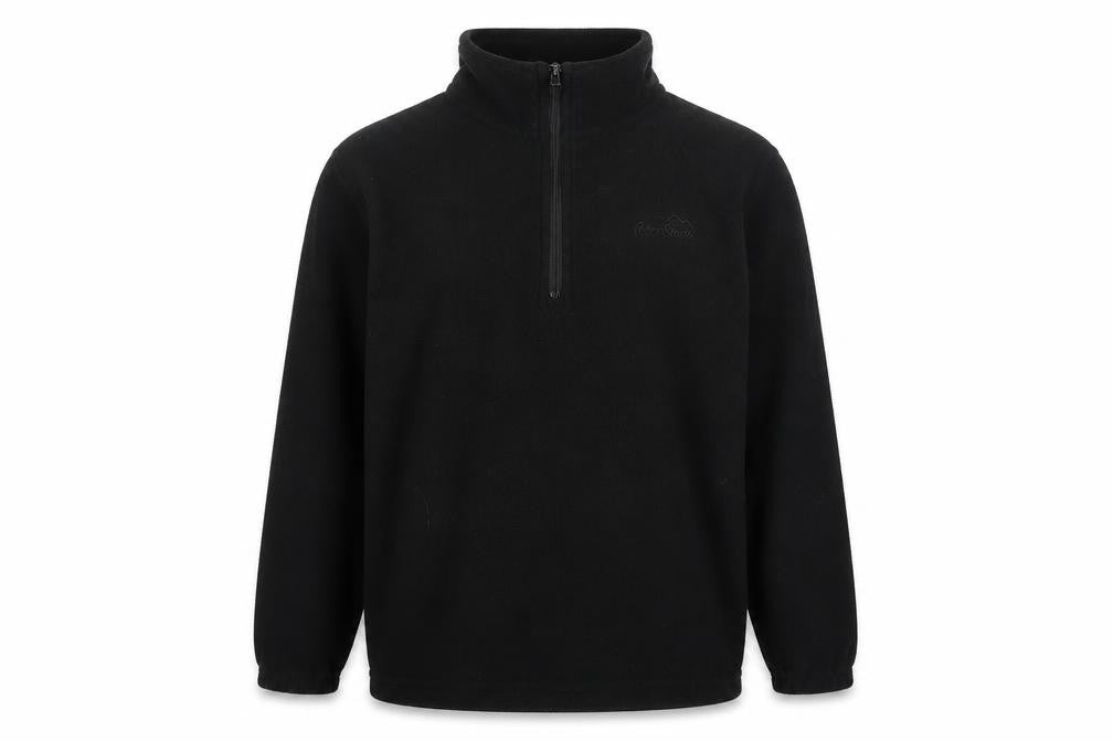 Front view of Peter Storm boys’ black 1/2 zip sweatshirt 7-8 years