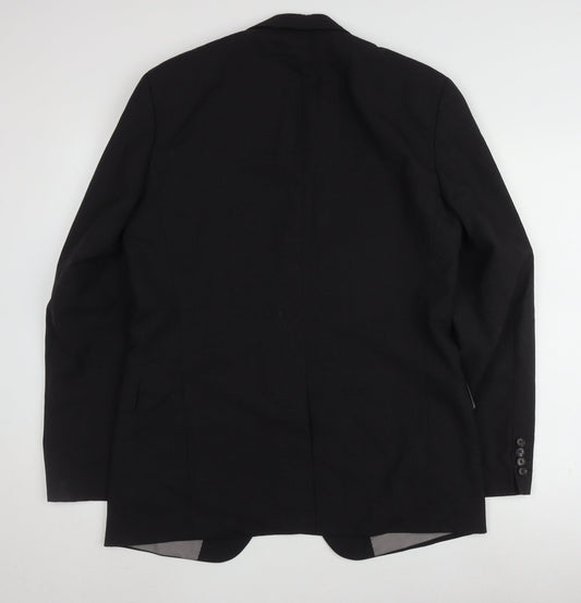 Hugo Boss Men's Black Blazer 38L Single-Breasted