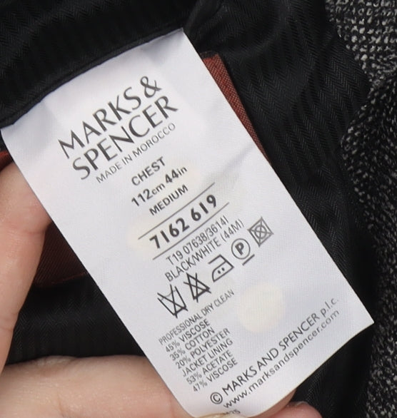Marks and Spencer Men's Grey Blazer, Size 44R, Formal Style