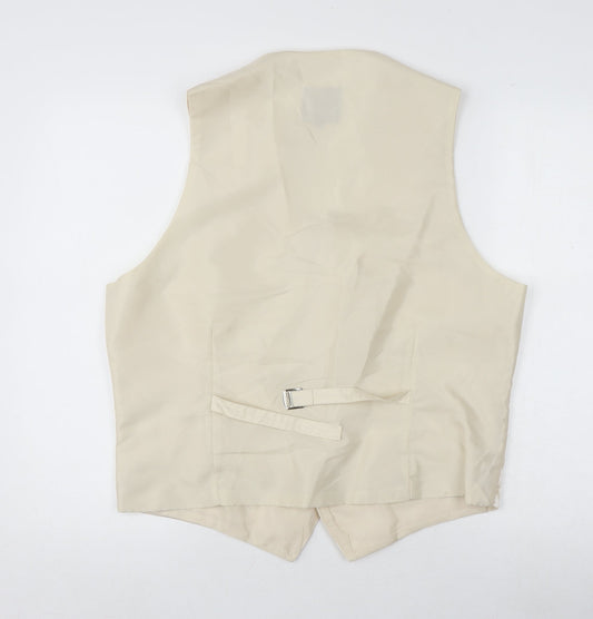 Moss Bros Men's Ivory Waistcoat in L Size - Perfect for Weddings